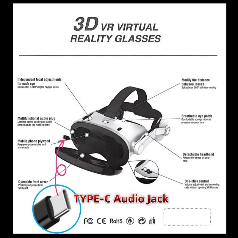 VR-очки G18E Виртуальной Реальности Огромный Экран 3D Очки Шлем HD Стерео VR Гарнитура для Телефона 4.7-7", Поддержка Игрового Джойстика