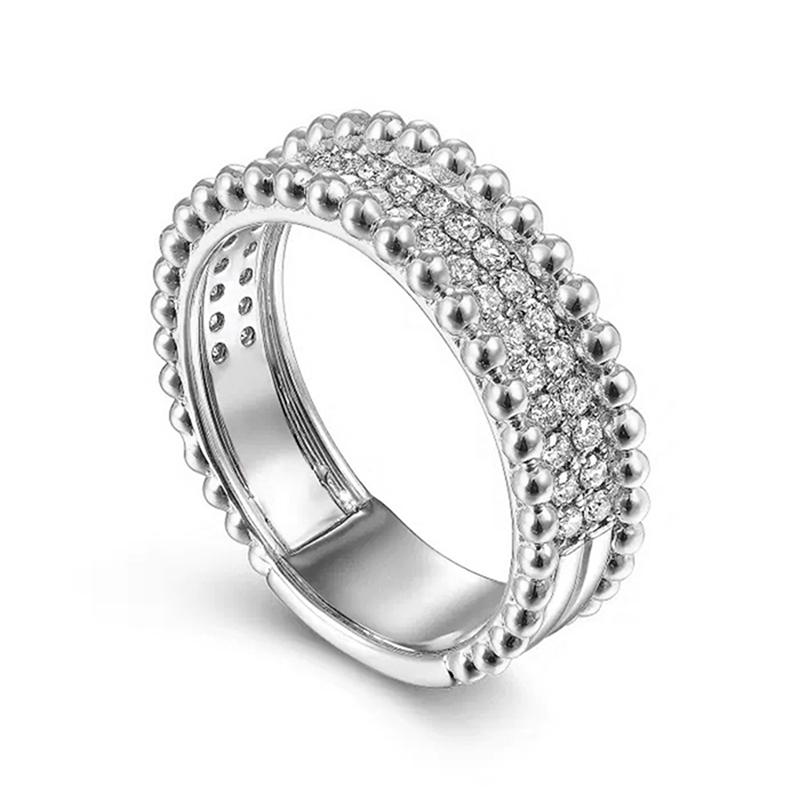 Huitan New Trendy Two-tone Women’s Rings Chic Bright Cubic Zirconia Finger Accessories Simple Stylish Engagement Party Jewelry
