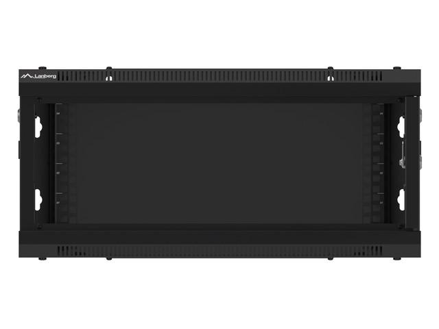 Szafa instalacyjna wisząca 19'' 4U 600X600mm czarna (drzwi szklane)
