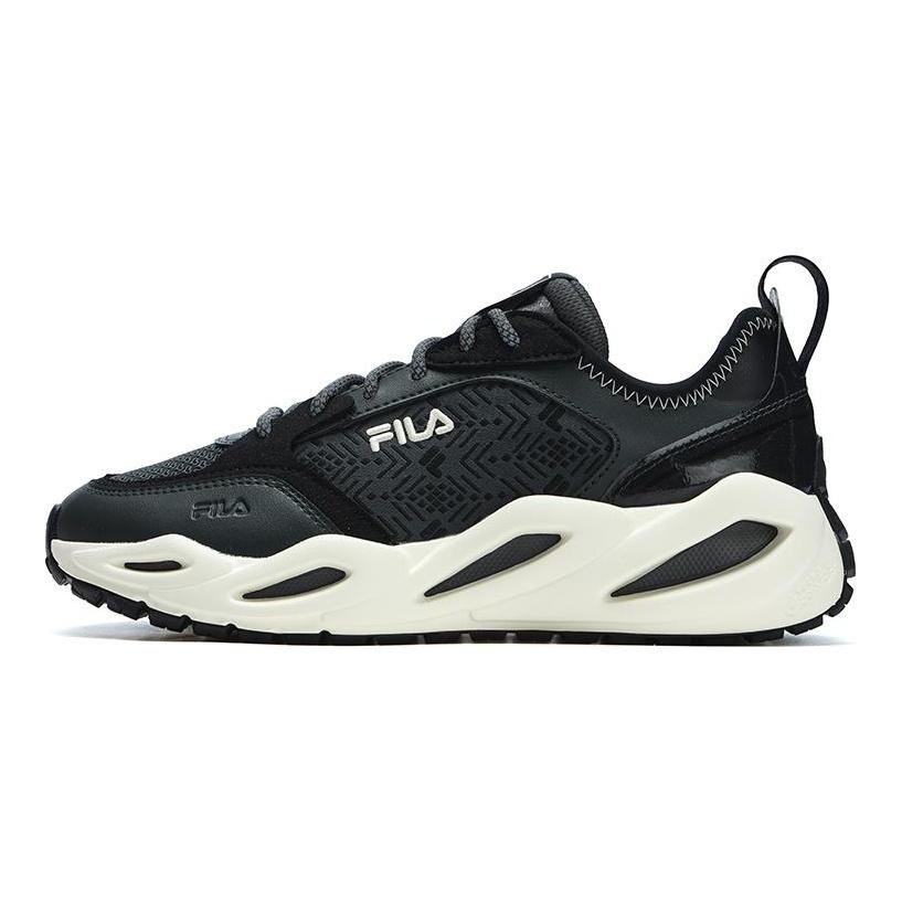 FILA CRYPTO Textile, Synthetic Leather, TPU Abrasion Resistant Low top Casual Shoes Women's Lost Black F12W313101FUB