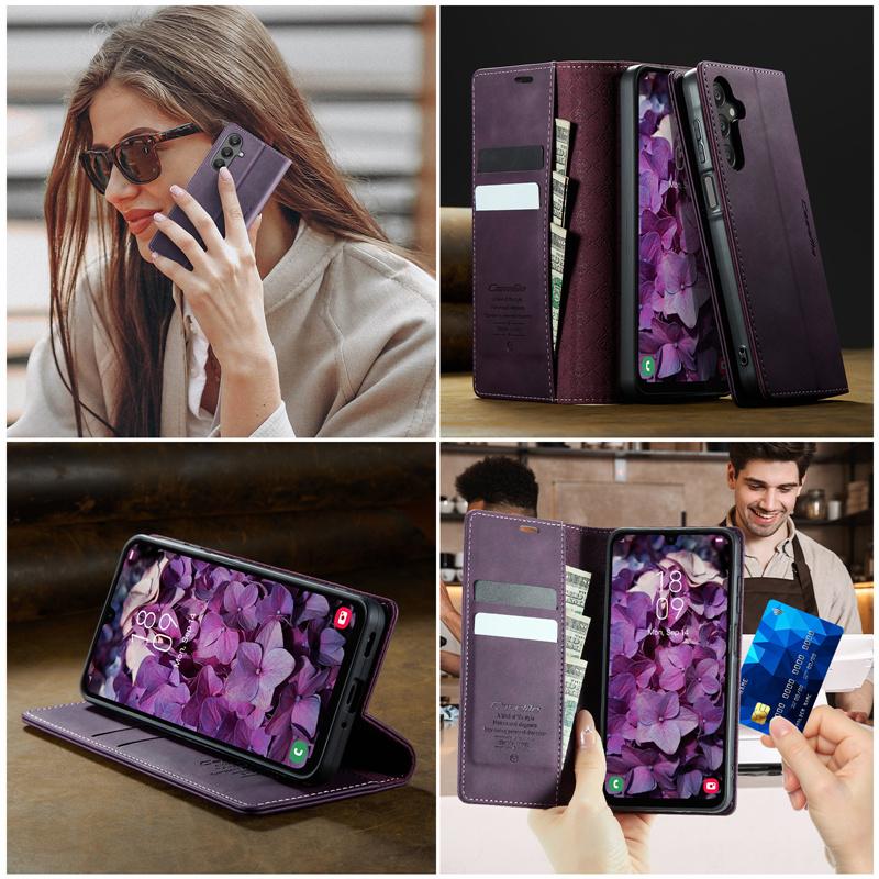 Магнитный кожаный чехол-книжка для телефона Samsung Galaxy S26 S25 FE S24 S23 Plus S22 S21 S20 Ultra A57 A17 A56 A36 A16 A55 A35 A15 A54 A34 A14 Кошелек