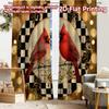 2pcs, 2D FLAT PRINTING Curtains (Without Rod) Cardinal Wreath Halloween Festival Creative Curtains Prints Light Filtering
