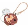 Fieldwork Analog Pocket Watch with Shiba Inu Bag Charm and Magnifying Glass, LW054-2, Women's, Beige