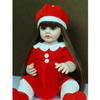55 см Рождественская кукла реборн, полностью виниловое красное платье Happy Dolls, рождественское украшение, игрушка