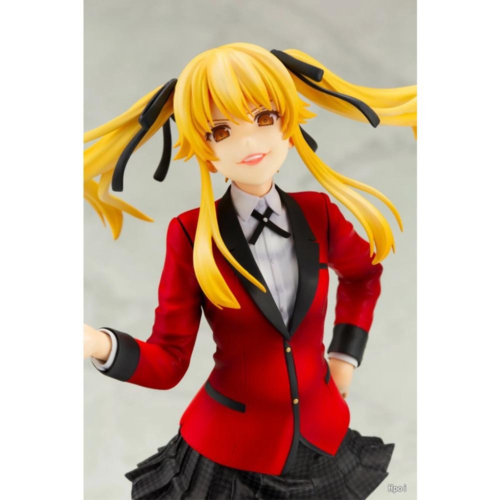 24 см Аниме Kakegurui Twin Меари Саотоме Фигурка Стоячая Модель Игрушка Подарок Коллекция Сменное Лицо ПВХ Фигурка Действия