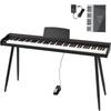 TORTE Electronic Piano 88 Keys Keys Full Scale Japanese Notation 128 Voices Wooden Housing Black with Stand Manual Semi-Weight TDP-SP03WL/BK [Sustain