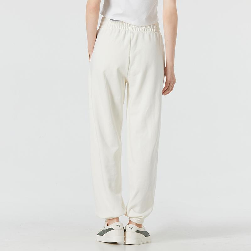PUMA CLASSICS Knitted Sweatpants Women's White Moderate Cuffed Pants 673628-99