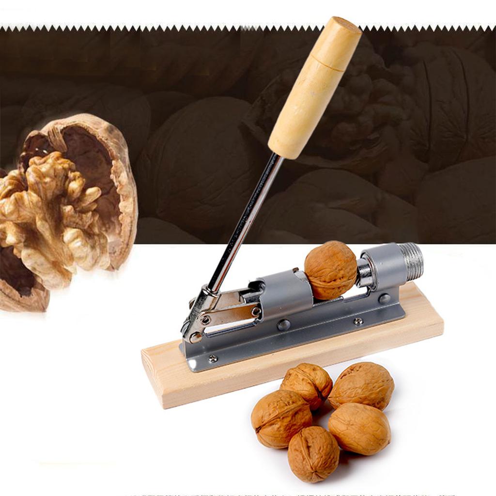 Механический орехокол для орехов пекан, регулируемая конструкция, дерево, нержавеющая сталь, открывалка для орехов