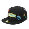 New Era 59FIFTY Sesame Street Collaboration 7 5950 SESAME ALLOVER BLK Cap, Black, 1/2 Inch,