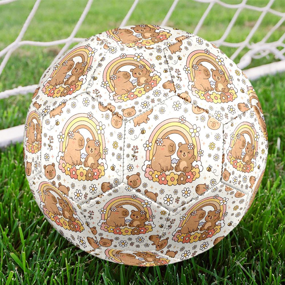 1pc Bear Rainbow Garden Soccer Ball Size 5,Suitable for Practice Matches/Training, Ideal for Indoor and Outdoor Sports. c63052