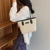 Straw Woven Bag for Women's Summer New Fashion Large Capacity Woven Bag Hand-held Tote Bag Women's Simple Shoulder Bag