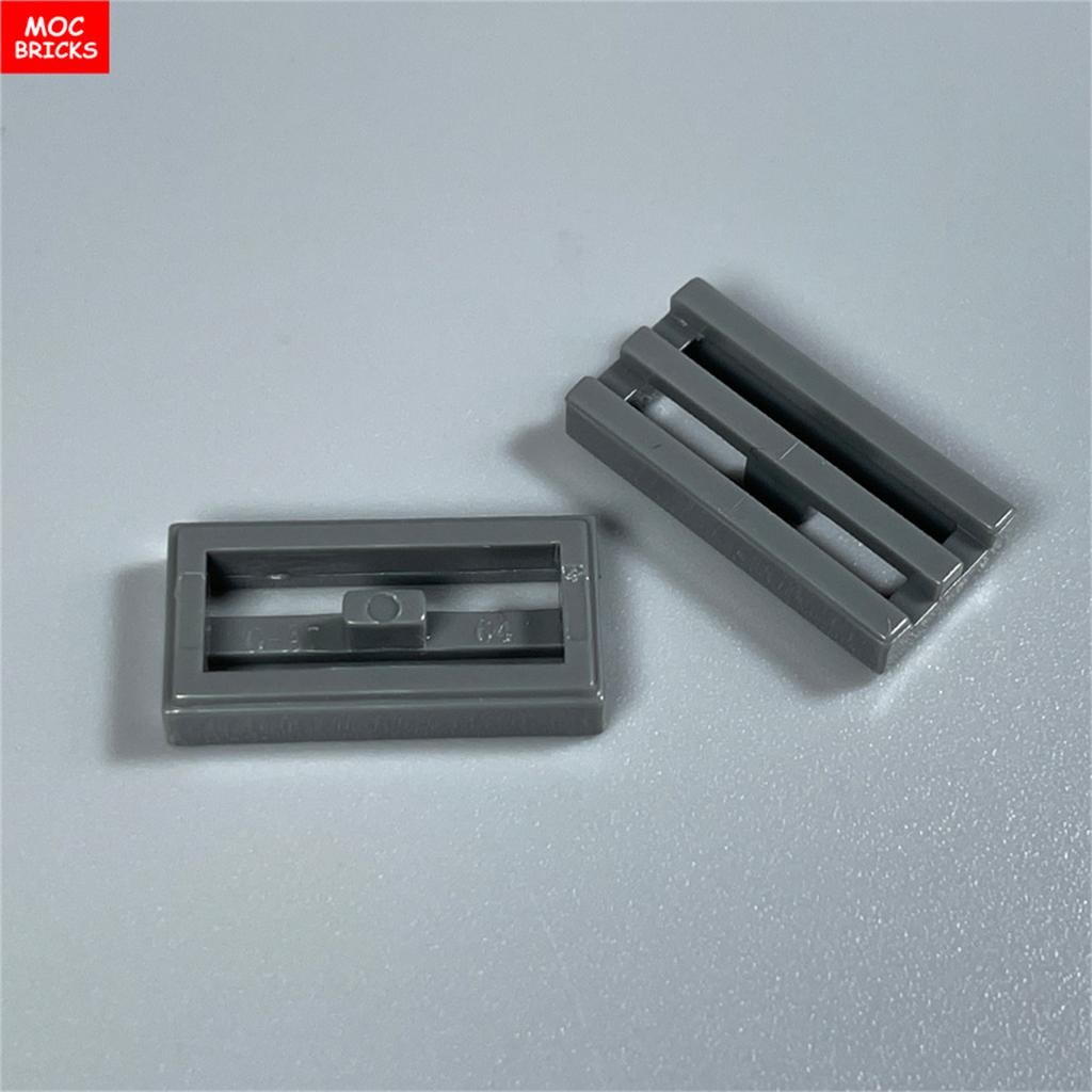 10pcs/lot MOC Bricks Tile Modified 1 x 2 Grille with Bottom Groove Lip 15561 2412b 30244 Building Blocks DIY Toys kids gifts