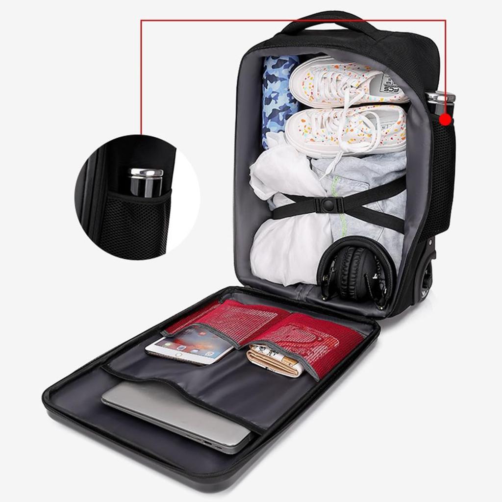 Produced by Multifunctional Hard Shell Suitcase Backpack Capacity Approximately 35L Business Carry Bag Handbag with Trolley Password Lock Soft Carry