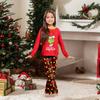 Christmas Print Cute Family Set Pajamas, Home Clothes, Family Set Long Sleeve Top Pants Set