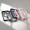 For iPhone 16 Clear Phone Case PC +TPU Back Cover Compatible with MagSafe - Black