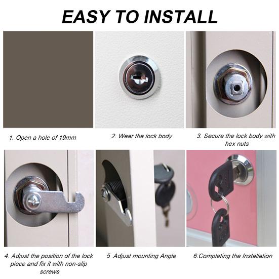 Замок картотечного шкафа Устойчив к ржавчине Простота установки Прочный Широкий спектр применения Простое управление Противоугонная защита из цинкового сплава Одностворчатый эксцентриковый замок Домашние поставки