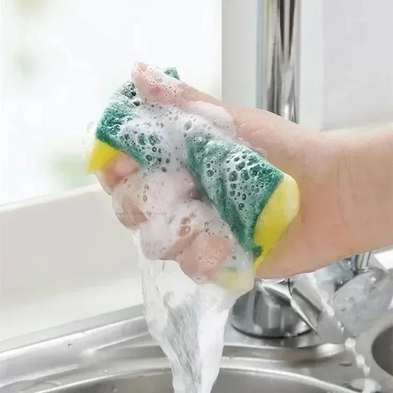 Высоковпитывающая двухсторонняя губка Magic Cleaning Pot Rust Sponge Cleaner Brush Инструмент для очистки кухонного жира