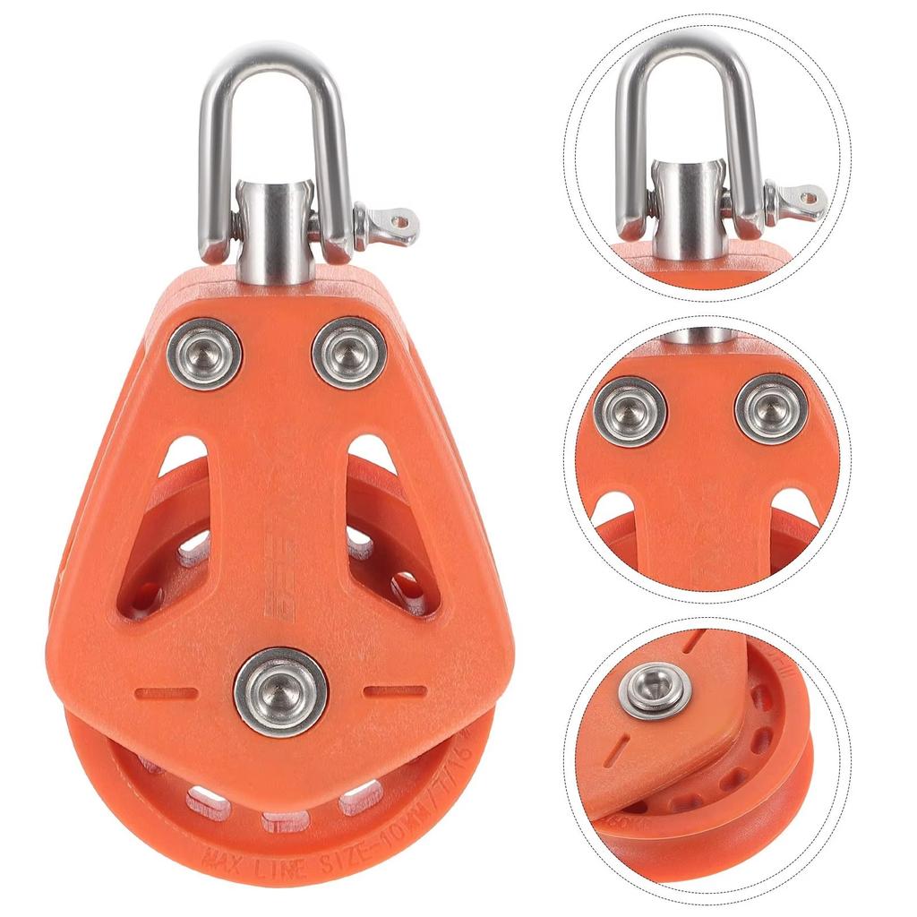 Блок шкива высокой нагрузки Универсальная головка Вертлюжная скоба Одинарный шкив Блок с подшипником скольжения Ролик для троса Универсальные аксессуары