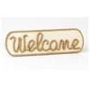 [Q9643] - XXL Wooden Plaque 'Welcome' Beige - 63.5x20 Cm