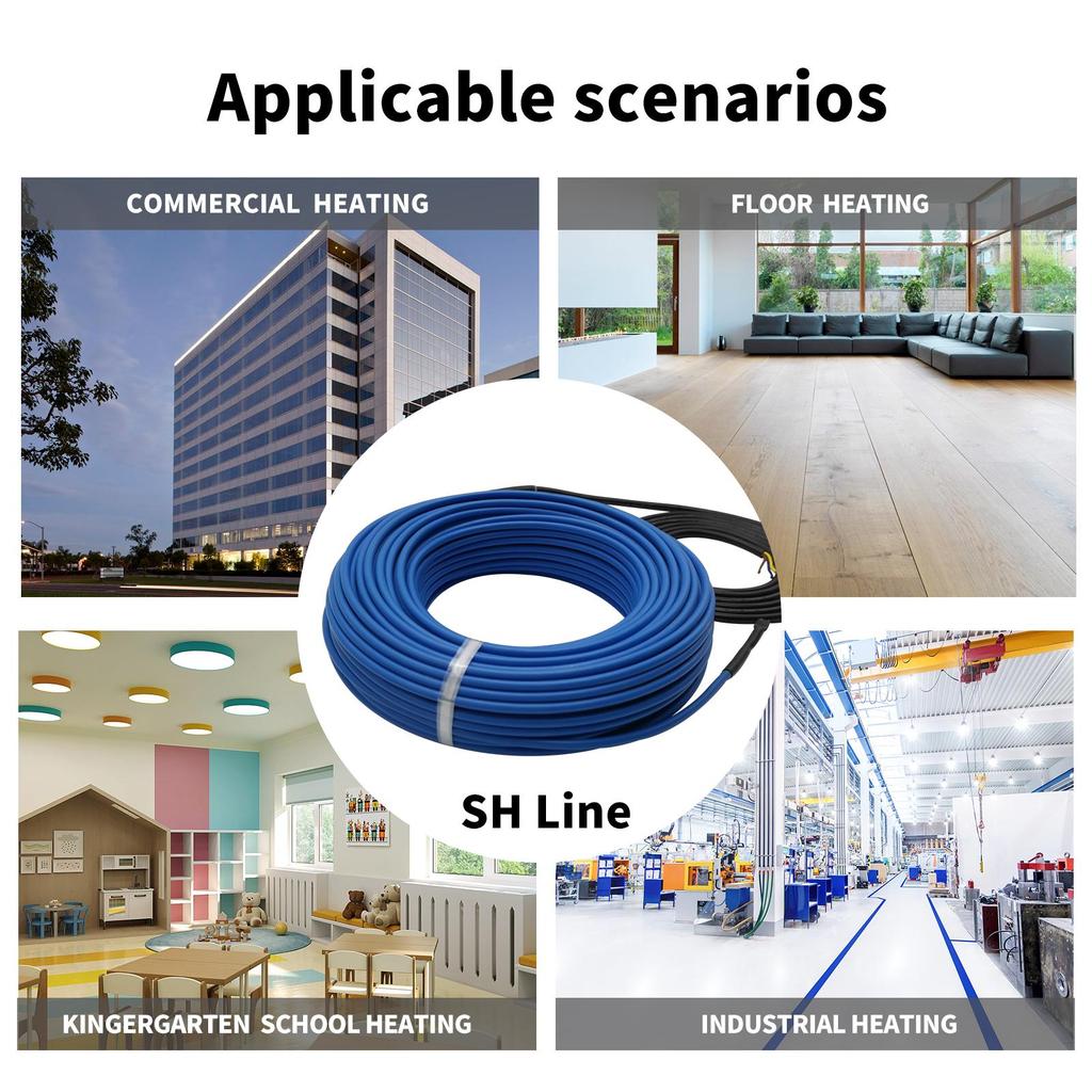 5-50 м двухпроводной инфракрасный теплый нагревательный провод 220 В 10 Вт/м нагревательный кабель для системы подогрева пола изолированный нагревательный кабель из сплава