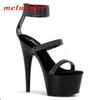 High Heeled Fashion Model Stage Walk Show Sandals Night Performance Dance Shoes 17cm Heel 7cm Platform YKC