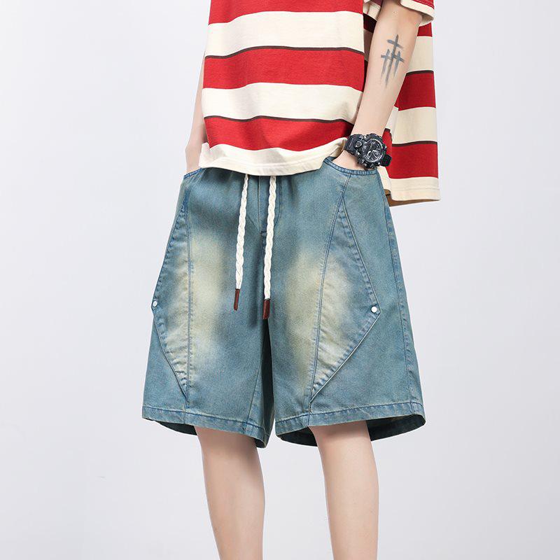 Plus Size Retro Men's Denim Shorts - Summer 2026 Edition