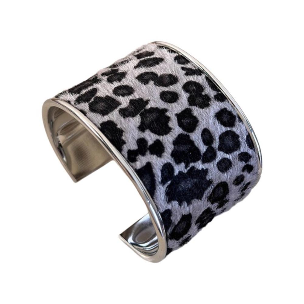 Multicolor Geometric Leopard Print Bangles Exaggerated Cuff Bangles  Hip Hop Style