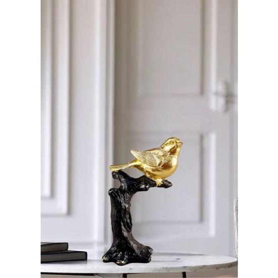 1 шт. Золотые воробьи, птица, сидящая на дереве, идол, статуэтка, домашний декор, фигурки с дизайном птиц для комнаты, подарочные товары, спальня, офисный стол, гостиная