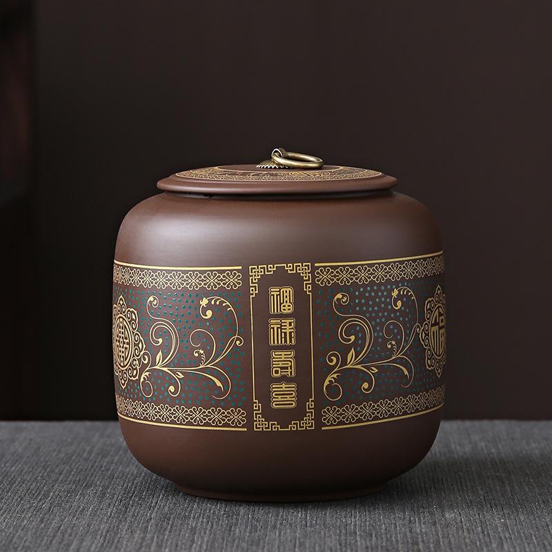 Черный домашний кухонный фиолетовый глиняный чайник для чая большой герметичный керамический чайник для хранения пуэра домашний чайник для чая черная банка для чая оптом