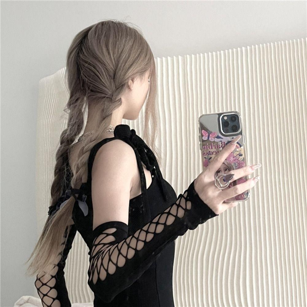 Длинные перчатки Сетчатые перчатки Маскарадные перчатки со стразами Ретро Аксессуары для вечернего платья