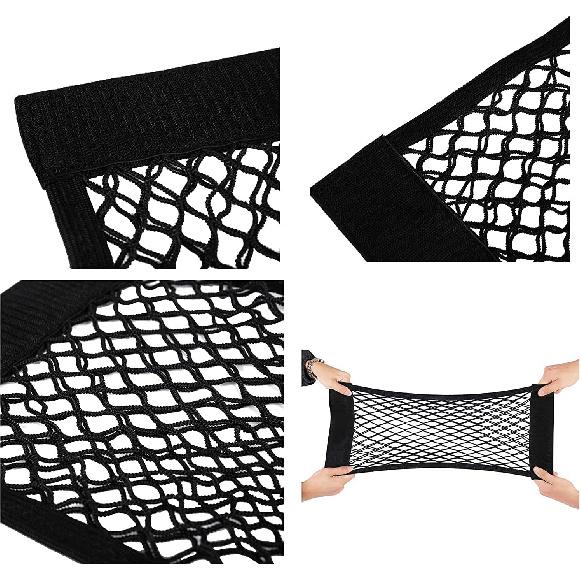 Universal Mesh Cargo Net Storage Net Wall Sticker Organizer Pouch Bag Storage Mesh Net For Car Trunk Storage Add On Organizers For Car Truck (15" X