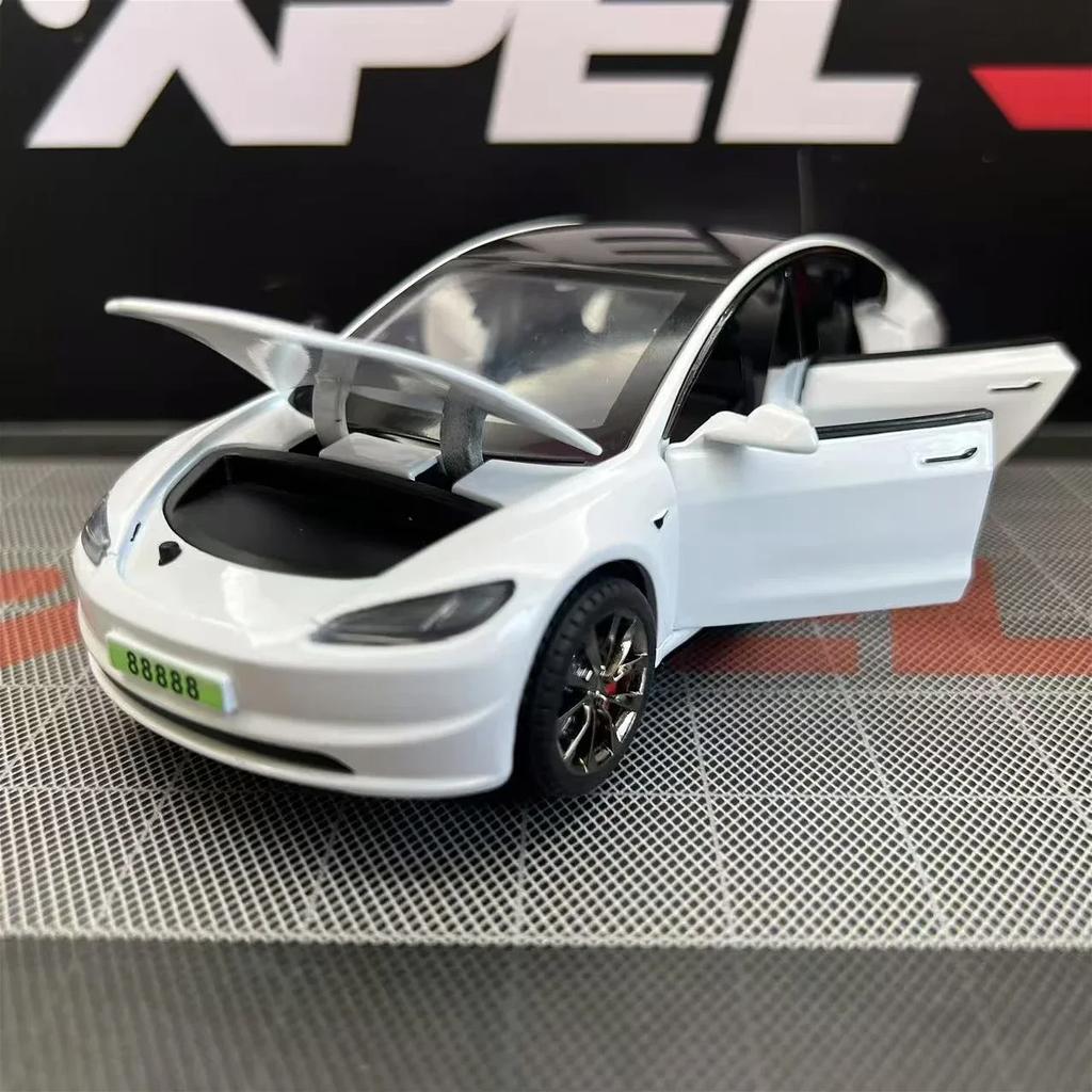 1:32 Модель Tesla Model 3 Сплав Модель автомобиля Симуляция Звук и свет Игрушечная машинка с инерционным механизмом Металлическая машинка Коллекция для мальчиков Украшения Подарок