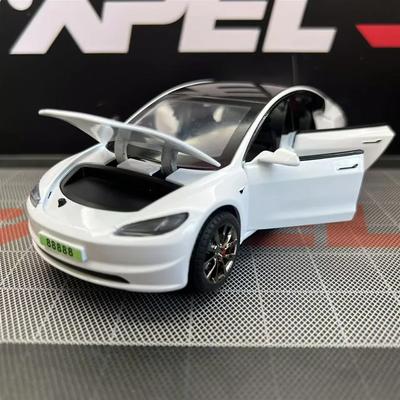 1:32 Модель Tesla Model 3 Сплав Модель автомобиля Симуляция Звук и свет Игрушечная машинка с инерционным механизмом Металлическая машинка Коллекция для мальчиков Украшения Подарок