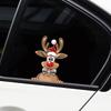 Cute Christmas Santa Claus Peeking Car Sticker - Reindeer Snowman Window Bumper Decal - Waterproof Vinyl Vehicle Truck Laptop Wall Decoration (Cute