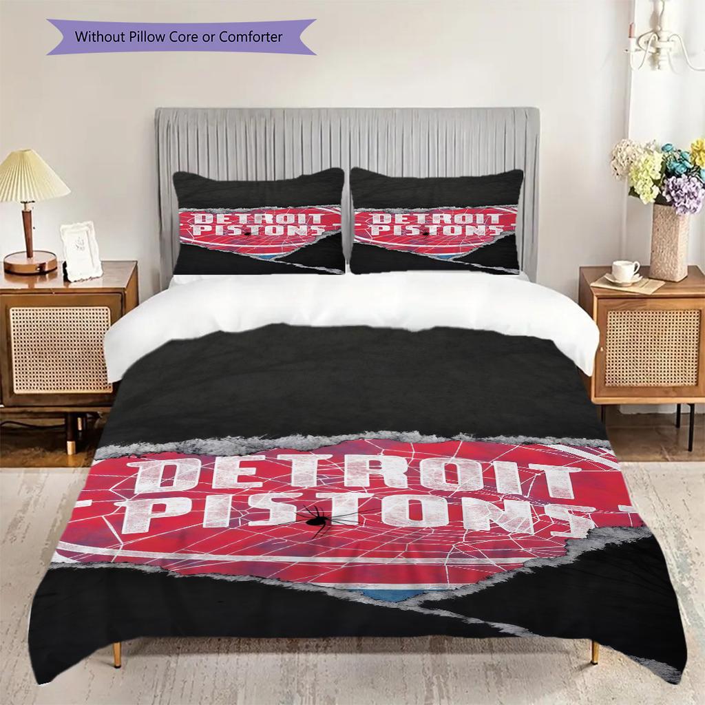 Detroit Pistons Basketball Theme Bedding(1 * duvet cover + 2 * pillowcase, without core) Christmas birthday gift Duvet cover and pillowcase