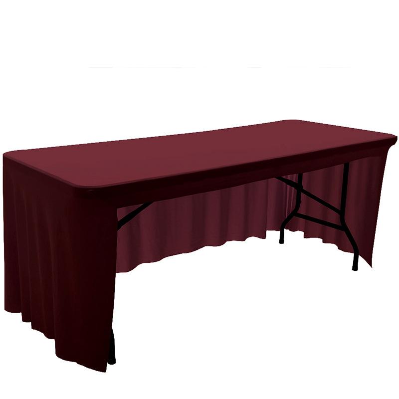 Stretch Spandex Milk Silk Table Skirt 4/5/6/8FT Elastic Table Cover for Hotel Wedding Banquet Exhibition Decor