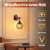 Applique murale NETTLIFE Vintage Bois Noir E27