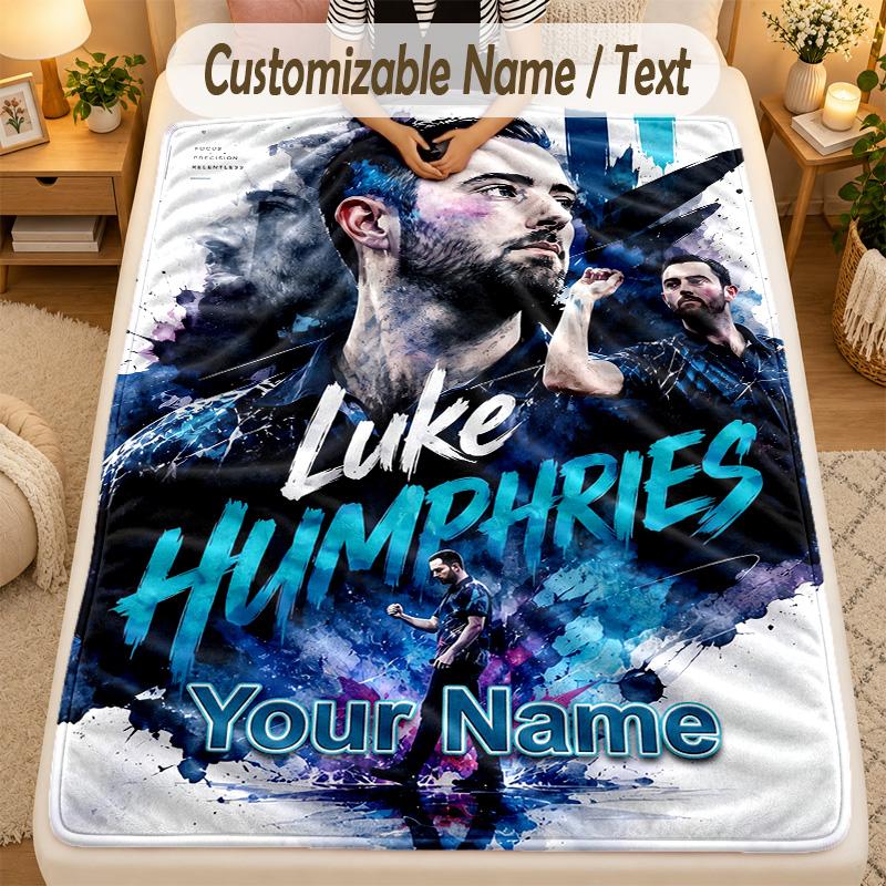 Flannel BlanketLuke Humphries Custom Name Text Personalized Soft Warm Throw Blanket Home Decor Gift