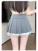 Pure Desire Pleated Lace-Trim A-line Mini Skirt - Women's Autumn Niche Style