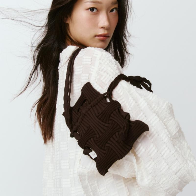 Pleatsmama Mini Crossbow Bag Deep Brown