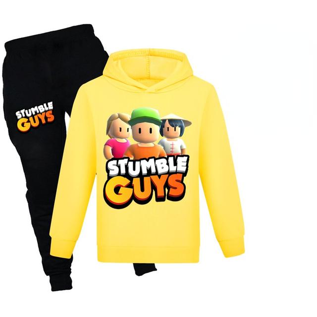 Игры Stumble Guys Детская одежда Толстовка + брюки Комплект для девочек и мальчиков 3-12 лет Детское пальто Весна Осень Спортивный пуловер для малышей