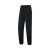 Li Ning Fitness Series Casual Simple Solid Color Comfortable Letter Mid Waist Tapered Knit Sports Pants Women Pants Black AYKV090-1