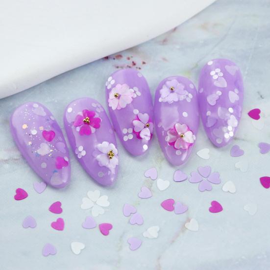 Yousheng 1 коробка хлопьев для ногтей 6 сеток не выцветают съемные легко наклеиваются не падают романтические блестки в форме сердца аксессуары для дизайна ногтей