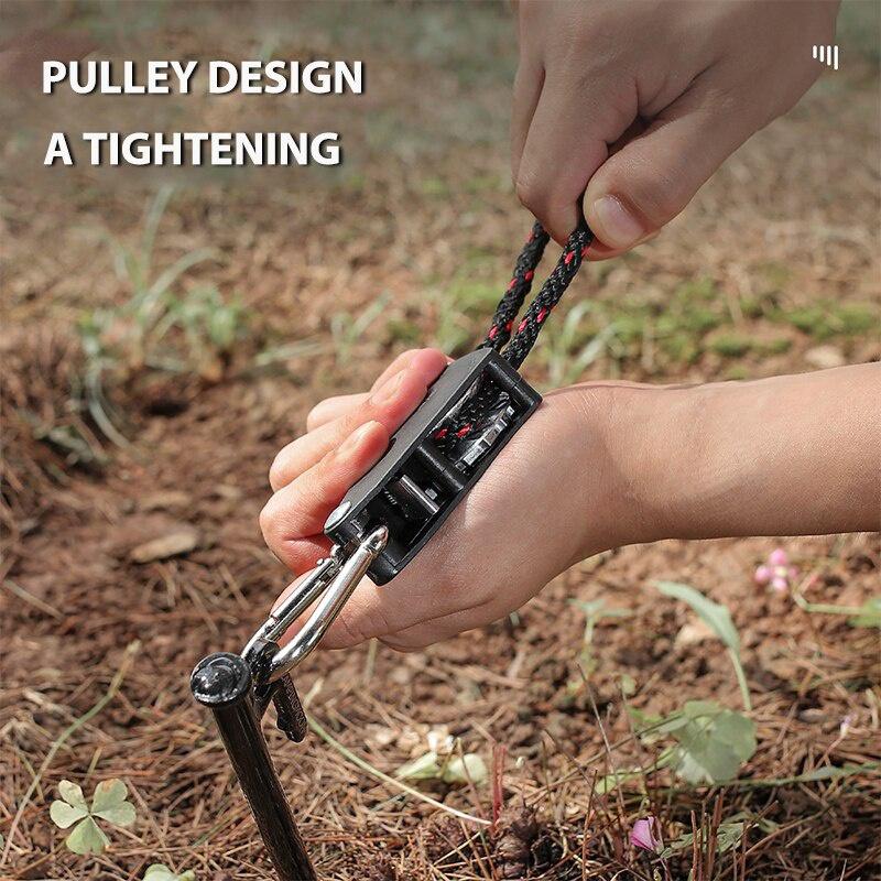 Camping Outdoor Tent Pulley Adjustment Rope Hanger for Lanyard Tents Adjustable Ropes Fixed Buckle Wind Rope Tool