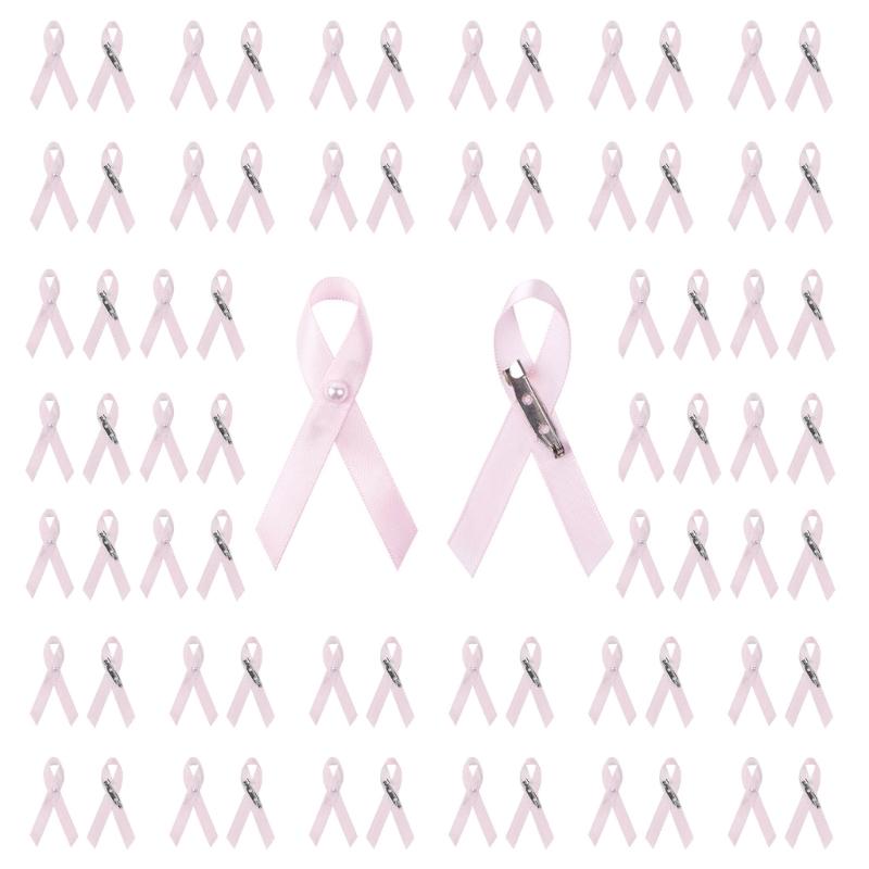 Набор из 200 брошей-булавок с лентами, красивые дизайны, розовая лента, эмалевая булавка, значки для информирования о здоровье и осведомленности о раке молочной железы