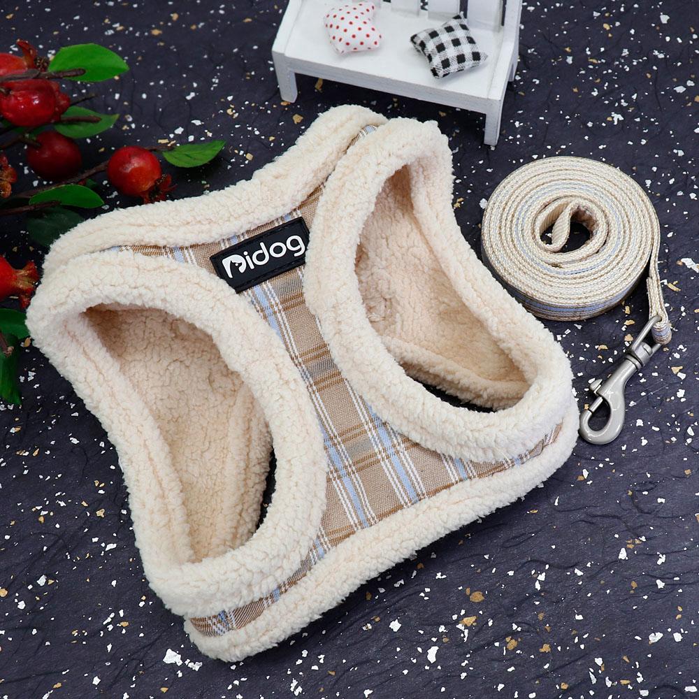 Зимняя шлейка для питомца, мягкая шлейка для щенка/кошки, комплект поводка, теплая одежда для собак, регулируемый жилет без рывков для маленьких собак, французский бульдог