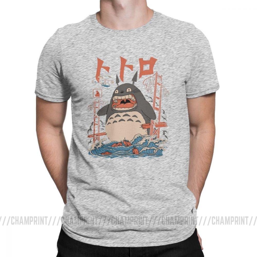Novelty The Neighbor S Totoro Attack T Shirts Men Crewneck Cotton T Shirts Short Sleeve Tee