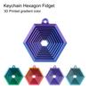 Брелок для ключей Hexagon FidgetKeychain, напечатанный на 3D-принтере, подарочный брелок с 3D-принтером