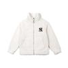 MLB Velvet Jackets Unisex Ivory White Stand Collar Moderate 31JPF3061-50I