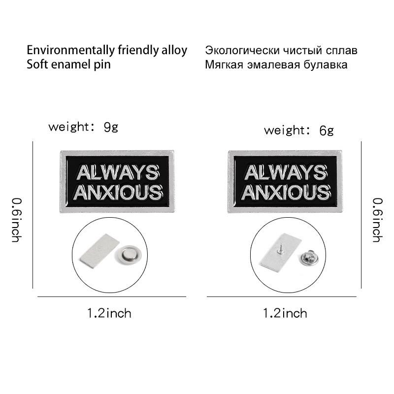 Always Anxious Geometric Enamel Brooch With Whimsical Design For Unisex Fashion